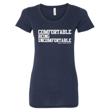 Load image into Gallery viewer, Comfortable Being Uncomfortable Women&#39;s Shirt Navy
